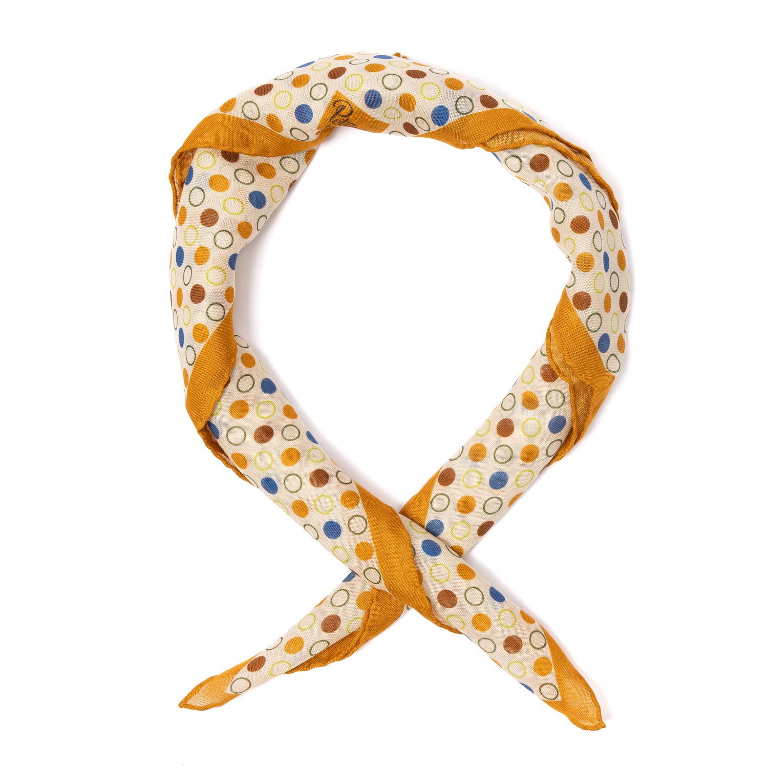 Bandana "Palline e Cerchi" aus Wolle & Seide - Handrolliert